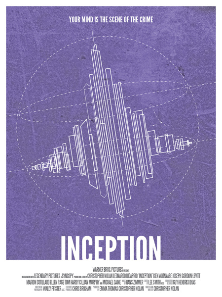 Inception Fan Art: 10 Minimalist Movie Posters | Onelargeprawn