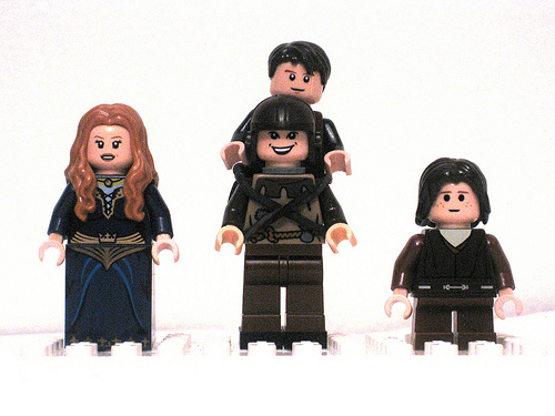 Sansa, Bran, Hodor, and Rickon 