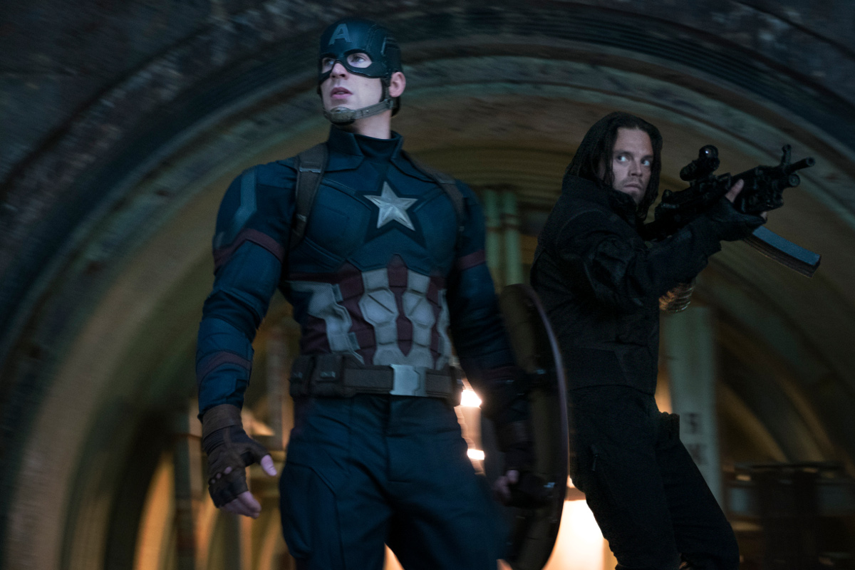 Marvel's Captain America: Civil War L to R: Captain America/Steve Rogers (Chris Evans) and Winter Soldier/Bucky Barnes (Sebastian Stan) Ph: Zade Rosenthal ©Marvel 2016